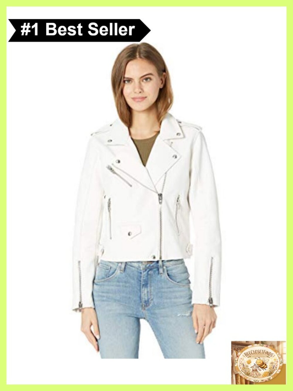 Faux Leather Moto Jacket Aviator Style Notch Collar Long Sleeve